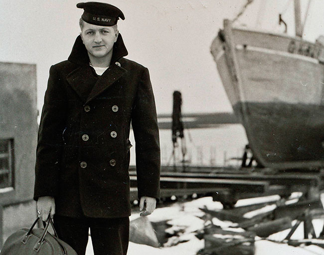 Sailor in a pea coat