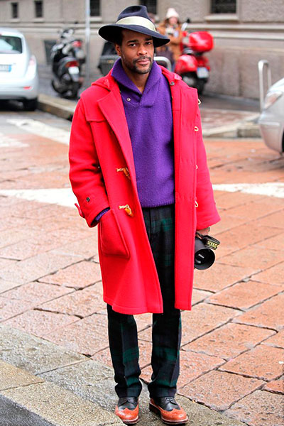 Men's duffle coat and shoes