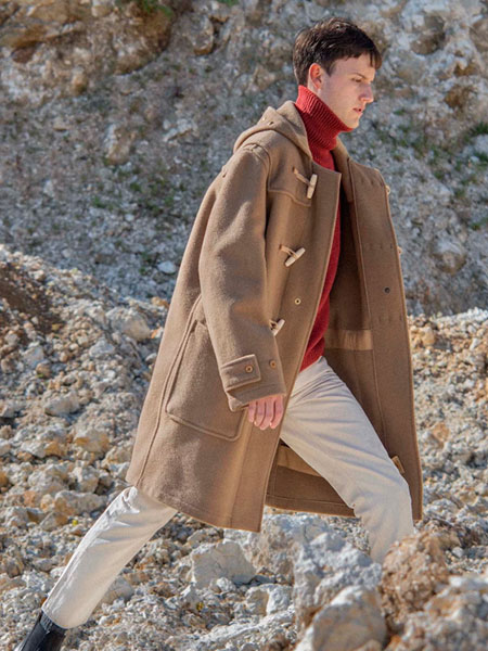 Autumn men's duffle coat and casual style