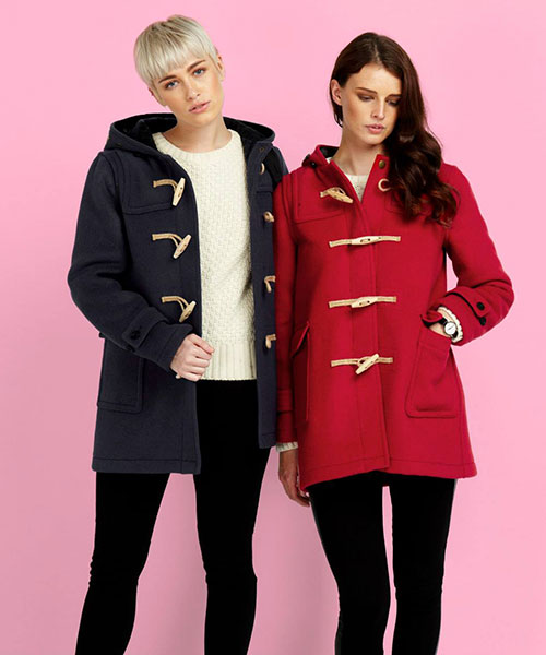 Colourful women's duffle coat