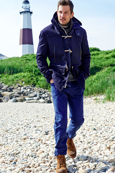 Duffle coat and casual style
