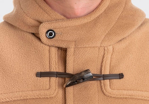 Toggle on the duffle coat’s hood
