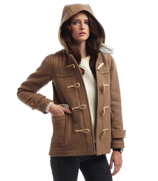 Hood of the women’s duffle coat